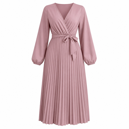 👗⌛Limited-Time Offer-Women's Elegant Crossover V Neck Pleated Maxi Dress✨