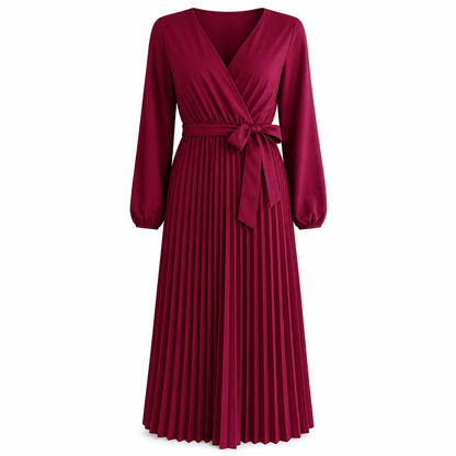👗⌛Limited-Time Offer-Women's Elegant Crossover V Neck Pleated Maxi Dress✨