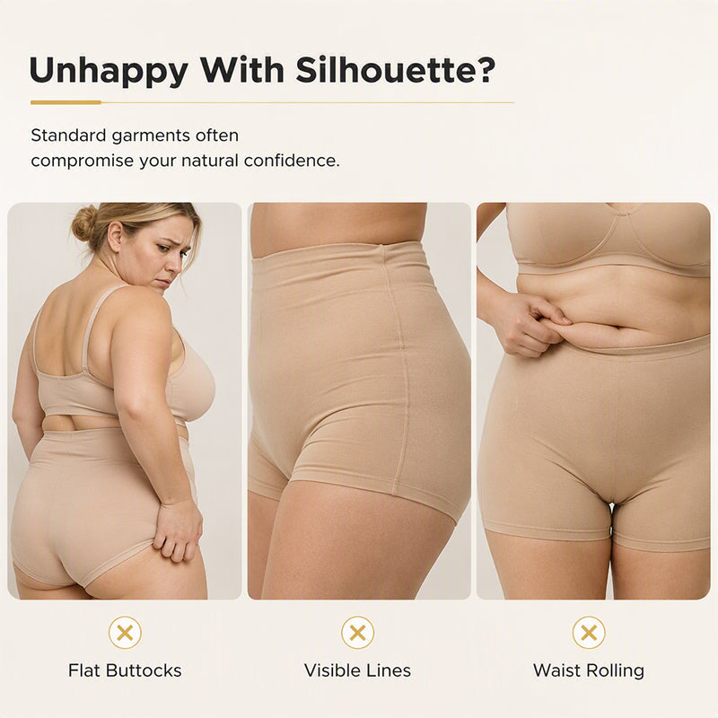 💖 Smooth & Shape | Women's High-Waisted Tummy-Control Padded Shapewear Shorts