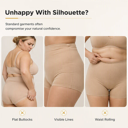 💖 Smooth & Shape | Women's High-Waisted Tummy-Control Padded Shapewear Shorts