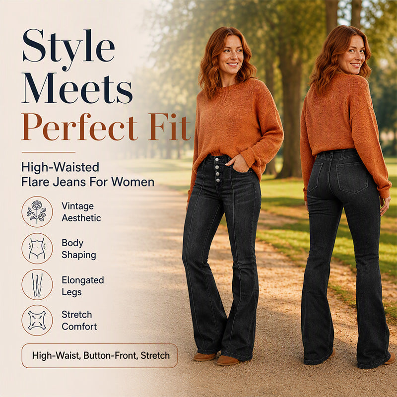 👖 Flattering Denim | Women's High-Waisted Stretch Flare Jeans