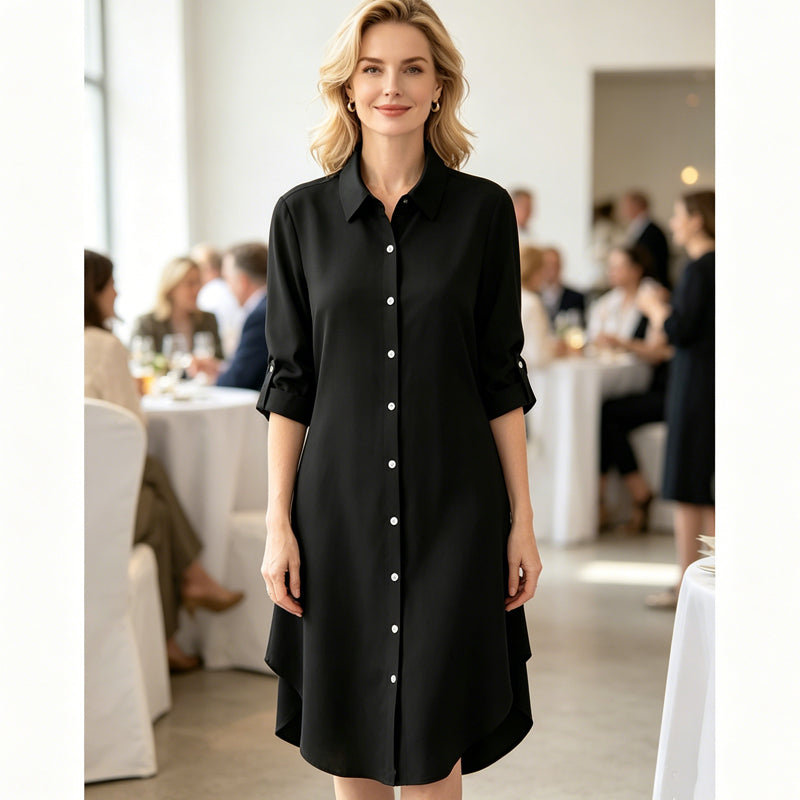 ✨ Effortless Everyday Style | Women's Relaxed Button-Up Blouse with Asymmetric Hem