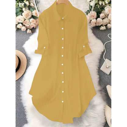 ✨ Effortless Everyday Style | Women's Relaxed Button-Up Blouse with Asymmetric Hem