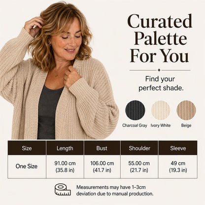 🧶 Cozy Longline Layers | Women's Chunky-Knit Open-Front Long Cardigan