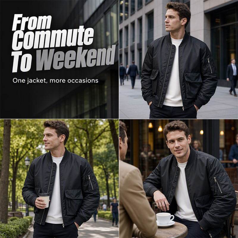 🧥 Classic Bomber, Easy Layering | Men's Utility MA-1 Jacket ⚡ Free Shipping