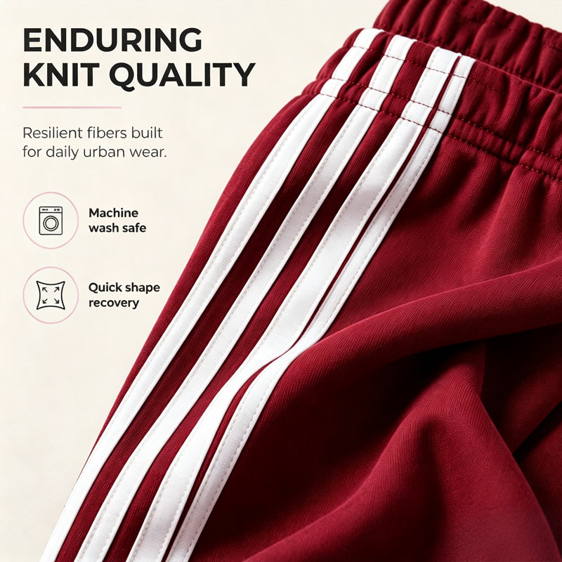 👖 Flowy Comfort | Women's High-Waisted Plush Wide-Leg Sweatpants with Side Stripes