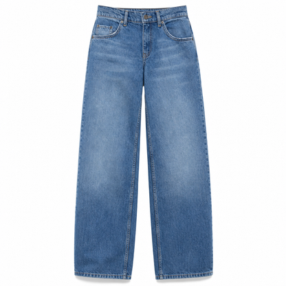 👖 Retro Denim Comfort | Women's High-Waisted Relaxed Straight-Leg Jeans with Vintage Wash