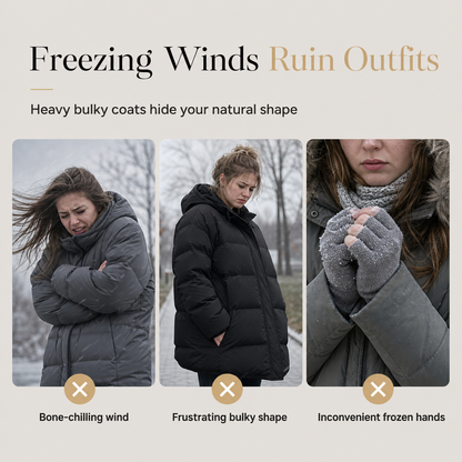 ❄️ Warm Without the Bulk | Women's Mid-Length Fleece-Lined Quilted Hooded Coat