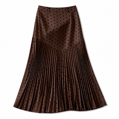 ✨ Grace in Every Step | Women’s High-Waist Polka Dot Pleated A-Line Skirt