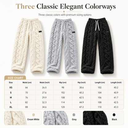 🔥 Cozy Everyday Comfort | Women’s Flannel-Lined Embossed Straight-Leg Lounge Pants