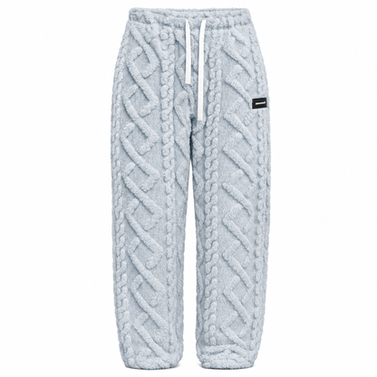 🔥 Cozy Everyday Comfort | Women’s Flannel-Lined Embossed Straight-Leg Lounge Pants
