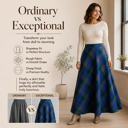 ✨ Timeless Plaid | Women’s High-Waisted Plaid Long Skirt