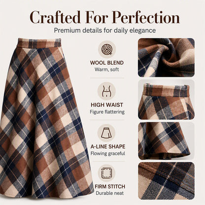 ✨ Timeless Plaid | Women’s High-Waisted Plaid Long Skirt