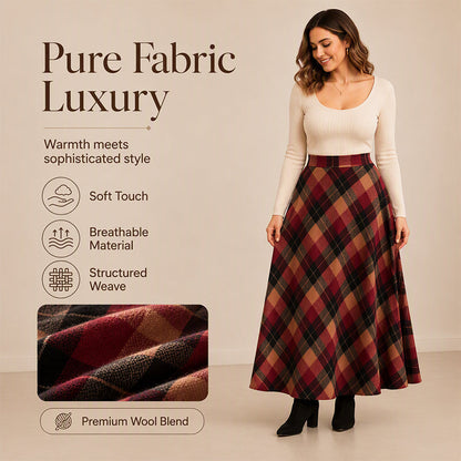 ✨ Timeless Plaid | Women’s High-Waisted Plaid Long Skirt
