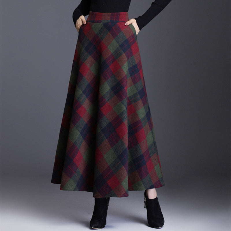 ✨ Timeless Plaid | Women’s High-Waisted Plaid Long Skirt