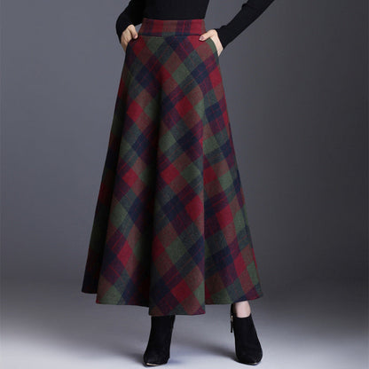 ✨ Timeless Plaid | Women’s High-Waisted Plaid Long Skirt