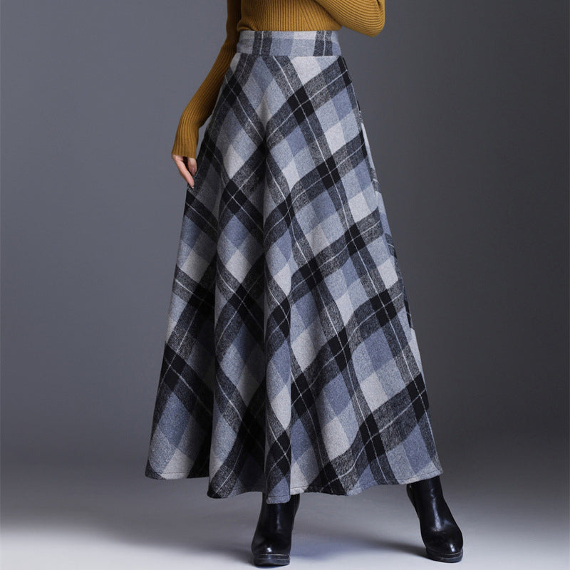 ✨ Timeless Plaid | Women’s High-Waisted Plaid Long Skirt