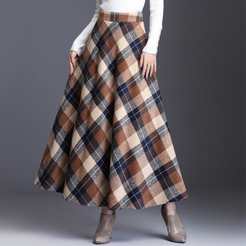 ✨ Timeless Plaid | Women’s High-Waisted Plaid Long Skirt