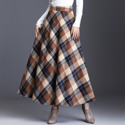 ✨ Timeless Plaid | Women’s High-Waisted Plaid Long Skirt