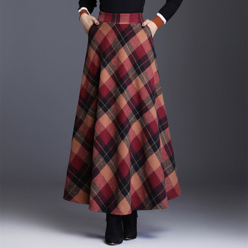 ✨ Timeless Plaid | Women’s High-Waisted Plaid Long Skirt