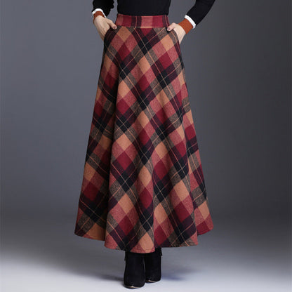 ✨ Timeless Plaid | Women’s High-Waisted Plaid Long Skirt
