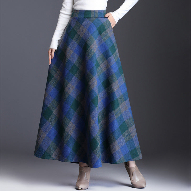 ✨ Timeless Plaid | Women’s High-Waisted Plaid Long Skirt