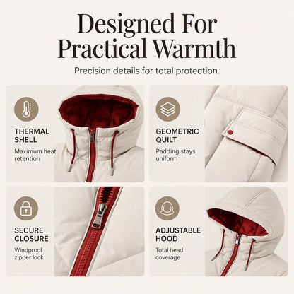 ✨ Cozy Coverage | Women’s Mid-Long Hooded Puffer Coat