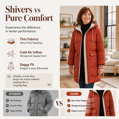 ✨ Cozy Coverage | Women’s Mid-Long Hooded Puffer Coat