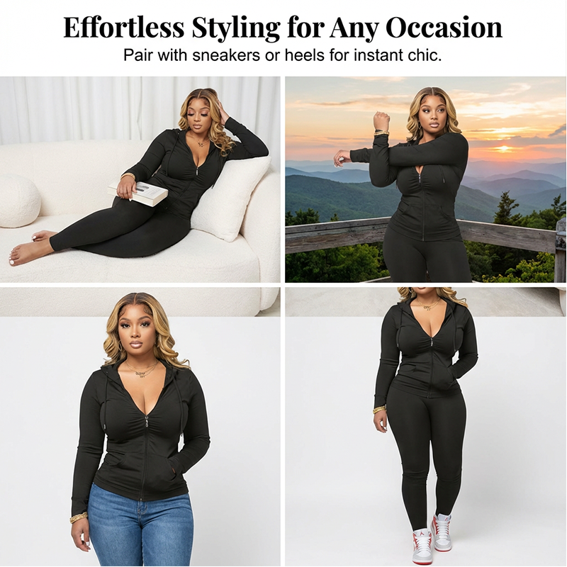 ✨ Denim Look, Softer Feel | Women's Faux-Denim Patchwork Top & Wide-Leg Pants Set