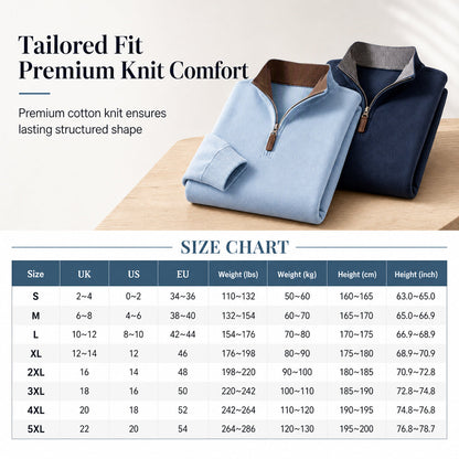 Men's Quarter Zip Stand Collar Pullover Cotton Blend Long Sleeve Sweatshirt