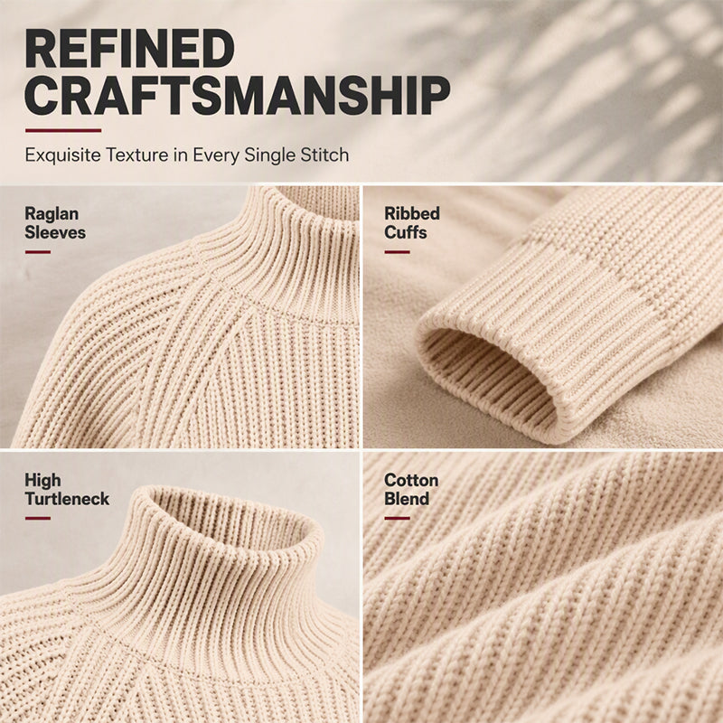 ✨ Easy Elegance | Women’s Relaxed Turtleneck Knit Sweater Dress