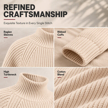 ✨ Easy Elegance | Women’s Relaxed Turtleneck Knit Sweater Dress