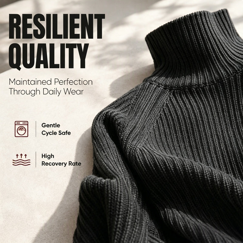 ✨ Easy Elegance | Women’s Relaxed Turtleneck Knit Sweater Dress