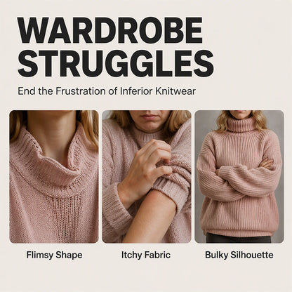 ✨ Easy Elegance | Women’s Relaxed Turtleneck Knit Sweater Dress