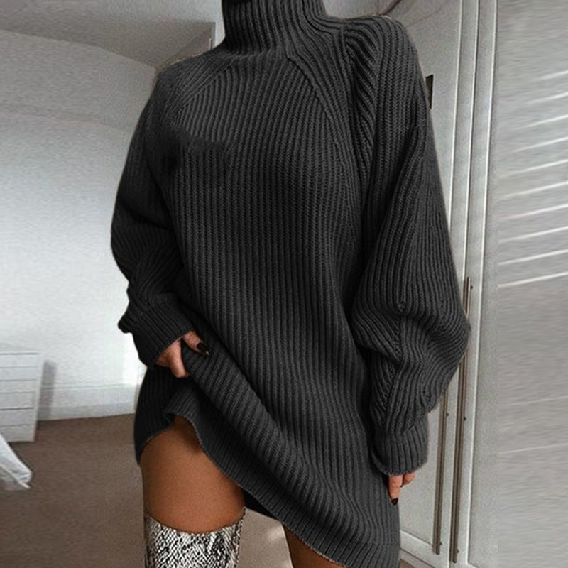 ✨ Easy Elegance | Women’s Relaxed Turtleneck Knit Sweater Dress