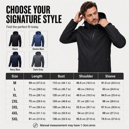 🌧️ Ready for the Outdoors | Men’s Waterproof Hooded Jacket