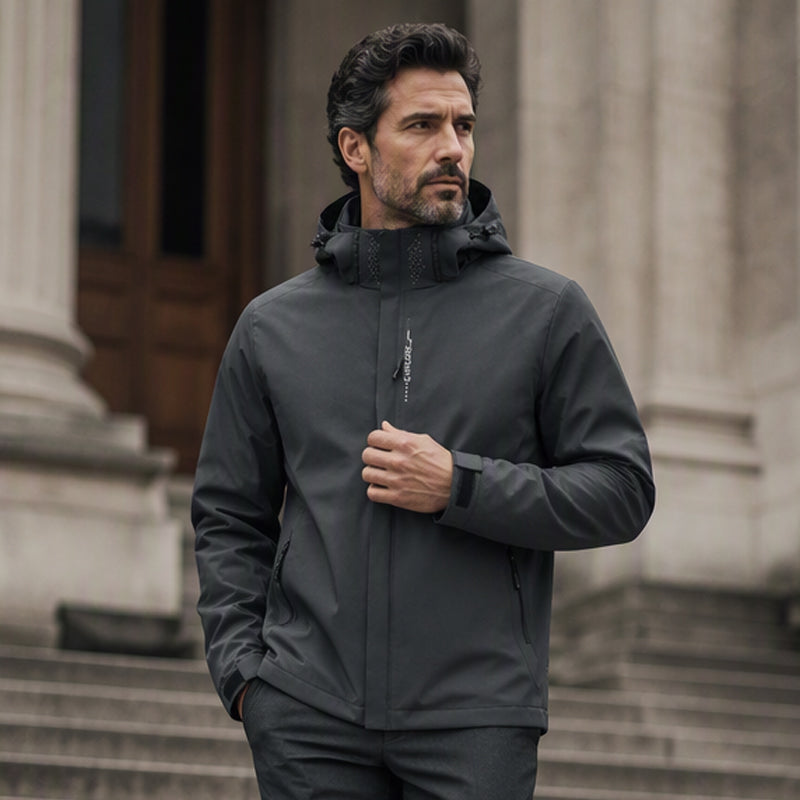 🌧️ Ready for the Outdoors | Men’s Waterproof Hooded Jacket