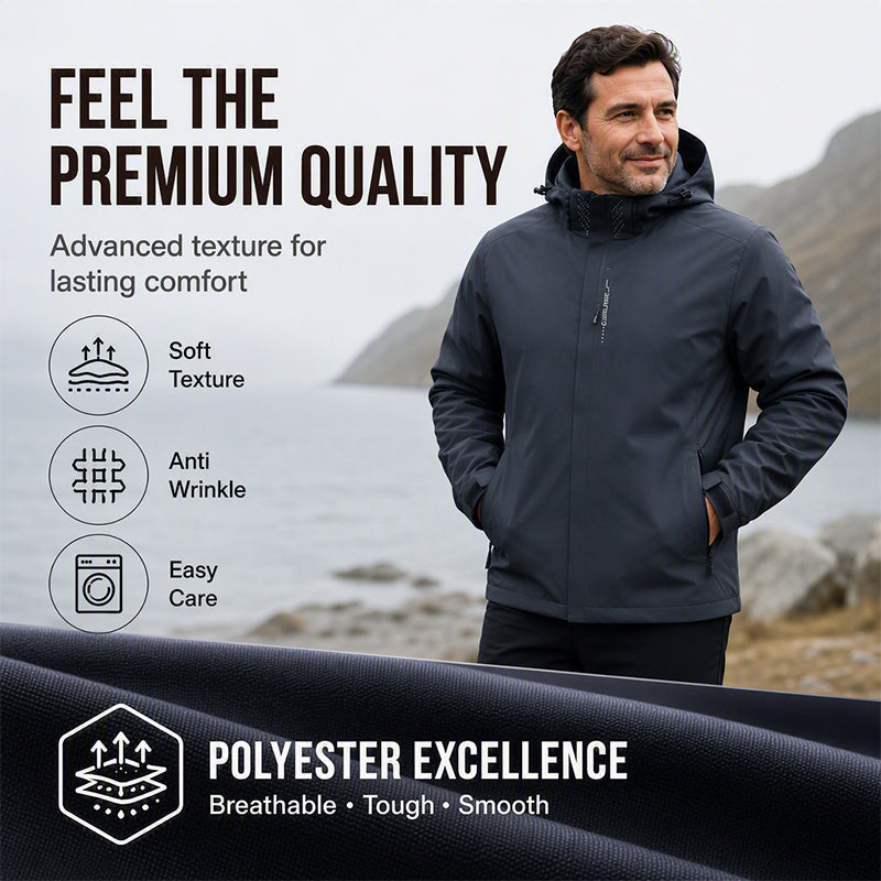 🌧️ Ready for the Outdoors | Men’s Waterproof Hooded Jacket