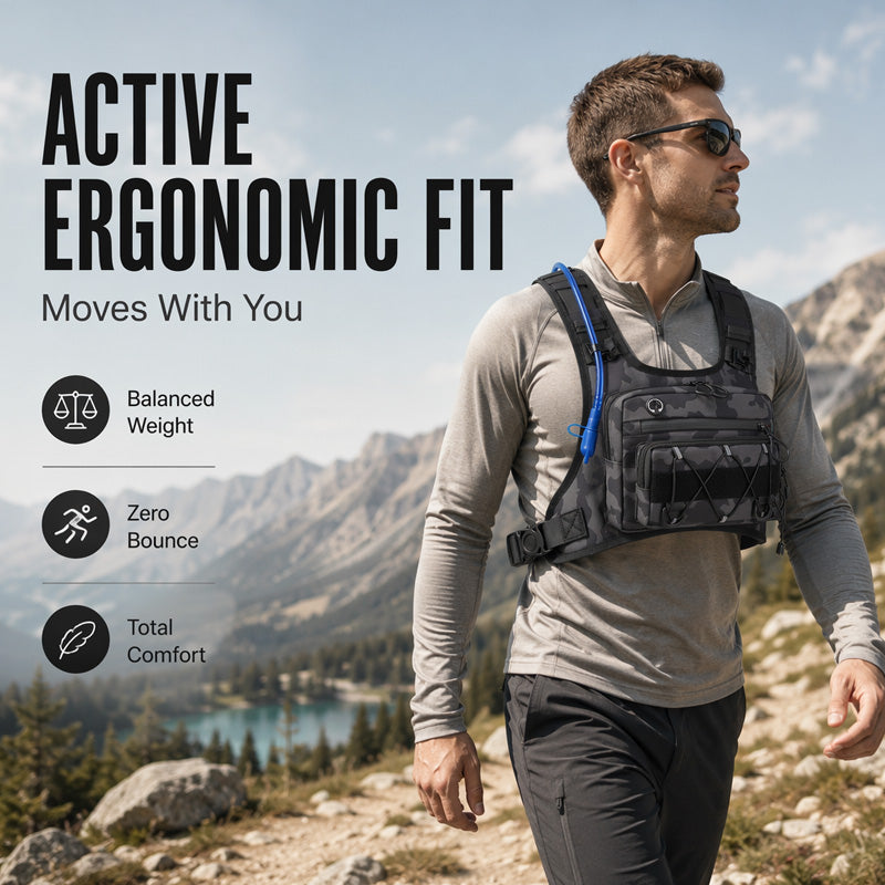 🔥 Gear Within Reach | Men’s Waterproof Tactical Chest Bag with Adjustable Vest Fit