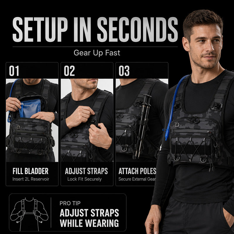 🔥 Gear Within Reach | Men’s Waterproof Tactical Chest Bag with Adjustable Vest Fit