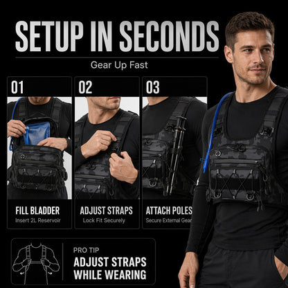 🔥 Gear Within Reach | Men’s Waterproof Tactical Chest Bag with Adjustable Vest Fit