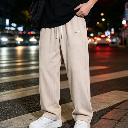 👖 Textured Everyday Style | Men’s Relaxed Straight-Leg Corduroy Pants