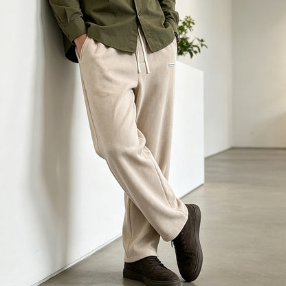 👖 Textured Everyday Style | Men’s Relaxed Straight-Leg Corduroy Pants