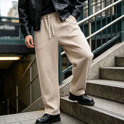 👖 Textured Everyday Style | Men’s Relaxed Straight-Leg Corduroy Pants