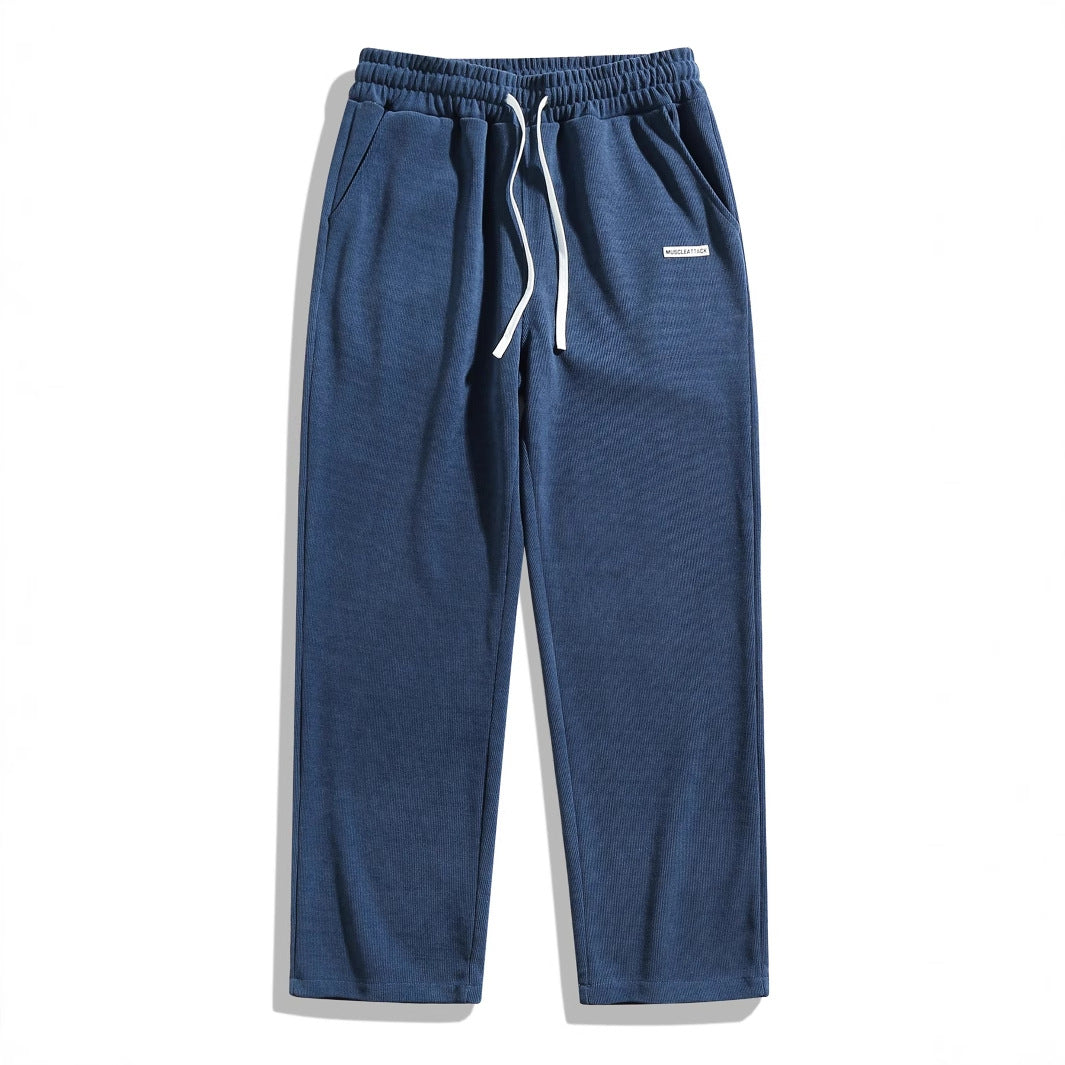 👖 Textured Everyday Style | Men’s Relaxed Straight-Leg Corduroy Pants