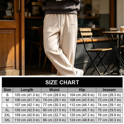 👖 Textured Everyday Style | Men’s Relaxed Straight-Leg Corduroy Pants