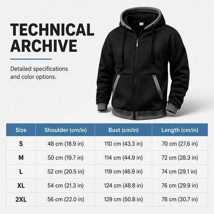🔥 Everyday Warmth | Men’s Plush-Lined Full-Zip Hoodie with Drawstring Hood
