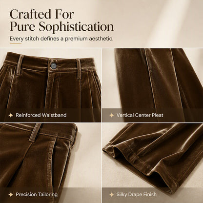 ✨ Effortless Polish | Women’s High-Waist Drapey Wide-Leg Pants with Side Pockets