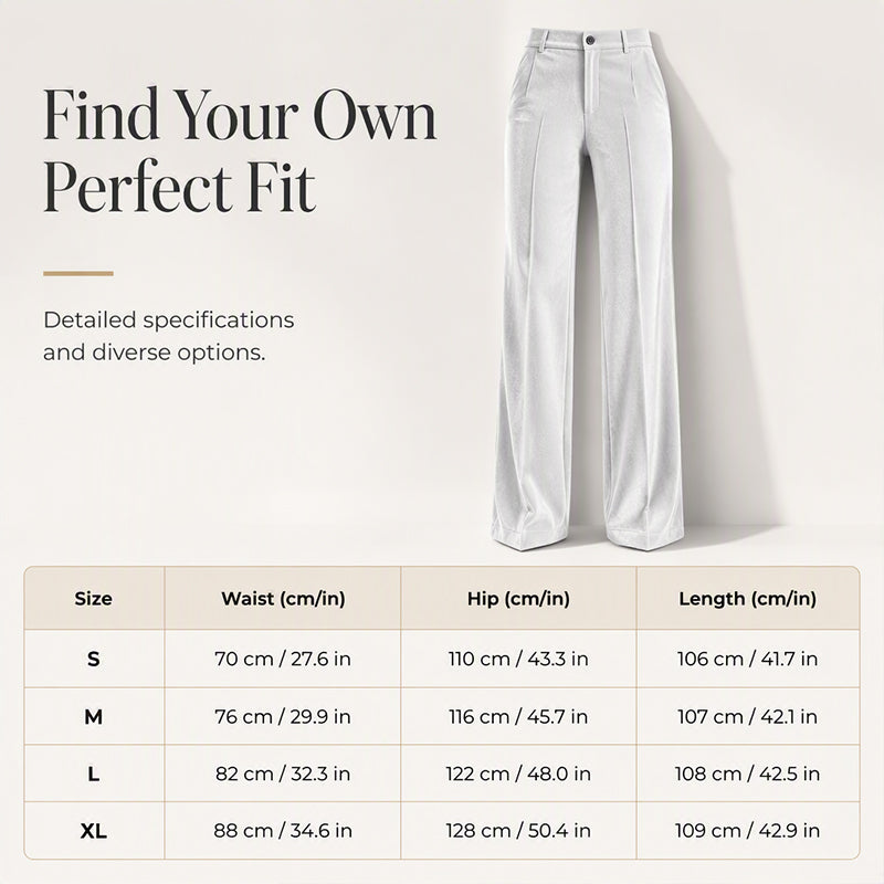 ✨ Effortless Polish | Women’s High-Waist Drapey Wide-Leg Pants with Side Pockets
