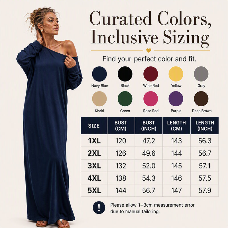 Women's Off-Shoulder Long Sleeve Maxi Dress
